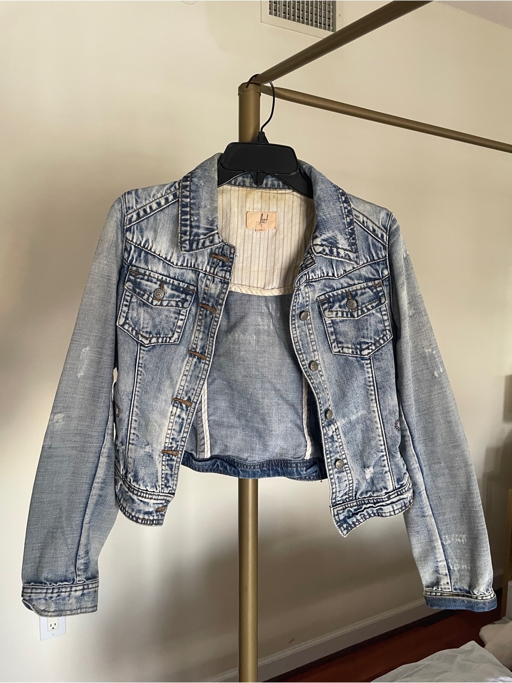 Lost Light Blue Distressed Denim Jacket - Women